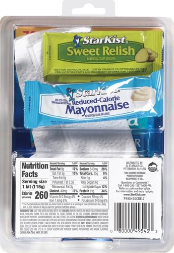 StarKist Lunch To-Go Chunk Light Mix Your Own Tuna Salad (Pouch), 4.5 Ounce Kit (Pack of 5)