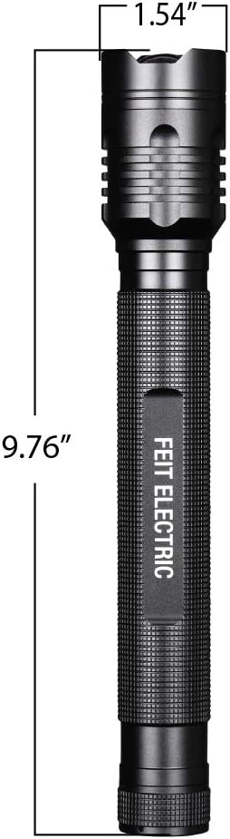 Feit Electric LED Tactical Flashlight - Aluminum Alloy - Zoomable Strike Bezel| Requires