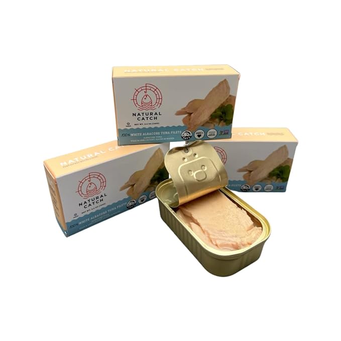Natural Catch Tuna White Albacore Filets, Hand Cut, Pole & Line Caught, 120 Calories Gluten-Free