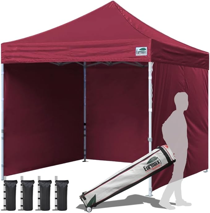 Eurmax USA 10'x10' Pop-up Canopy Tent Commercial Instant Canopies with 4 Removable Zipper End Side