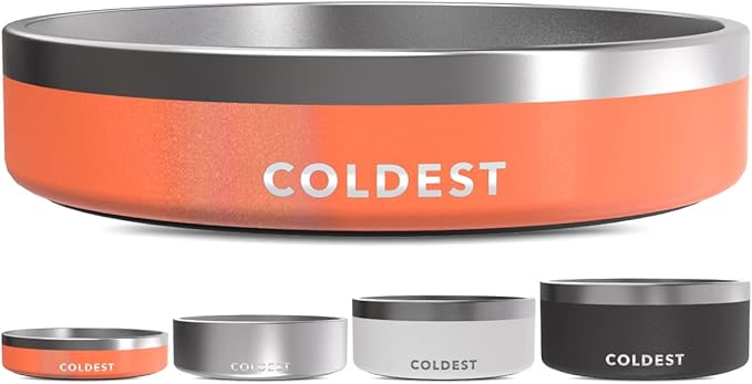 Coldest Dog Bowl - Anti Rust Metal, Non Slip, 3 Layers Insulated Stainless Steel Dog Bowls - Spill