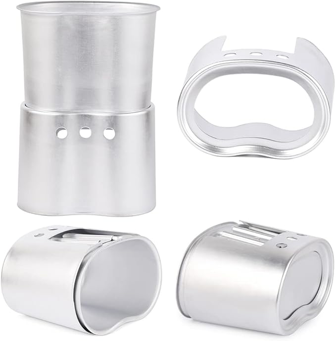 Camping cookware Set, 3pcs Cookware Set Aluminum Canteen Cup Wood Stove Set with Cover Bag for