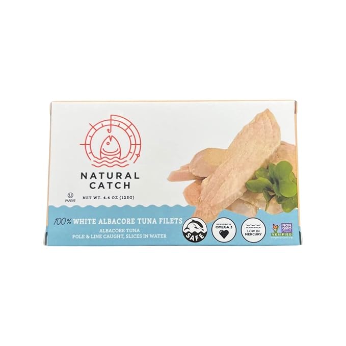 Natural Catch Tuna White Albacore Filets, Hand Cut, Pole & Line Caught, 120 Calories Gluten-Free
