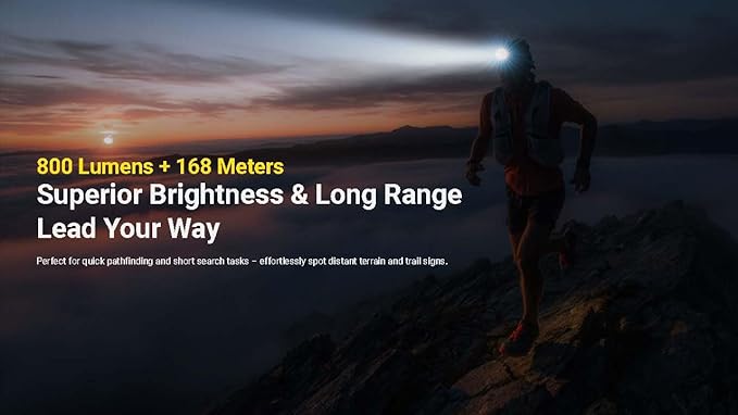 Nitecore UT27 MCT Pro 800 Lumen Running Headlamp USB-C Rechargeable Dual Power with 3 Color
