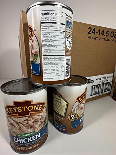 Keystone All Natural Premium Canned Chicken 14.5 Oz Fully Cooked | No Water Added | Ready to Meat |