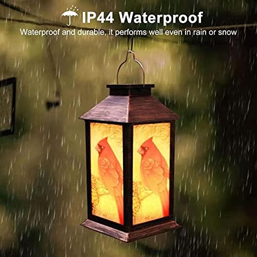 Solar Lanterns, Outdoor Hanging Lanterns Waterproof LED Solar Cardinal Lights Tabletop Lamp for