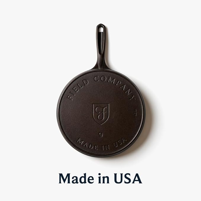 Field Company 10-Inch Round Cast Iron Griddle ??No.9, Flat Top, Lightweight & Smooth, Preseasoned