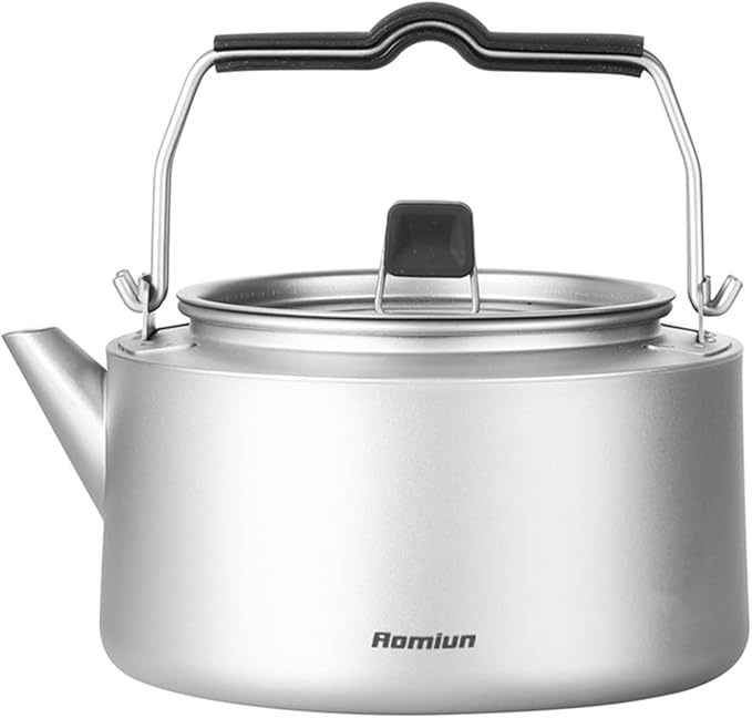 Camping Kettle Titanium Camp Tea Coffee Pot Portable Lightweight Tea Kettle Teapot Fast Heating