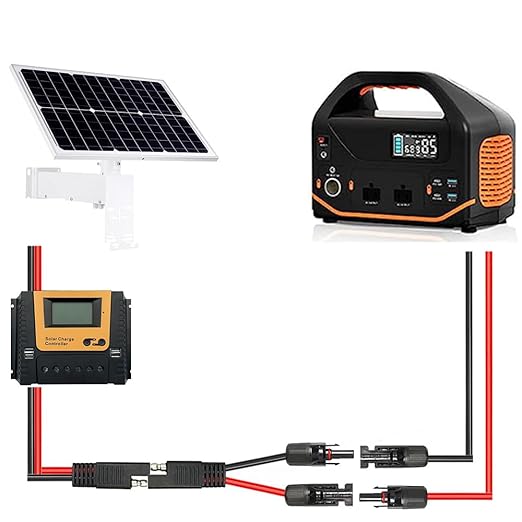 1ft 10AWG Solar Panel Connector Cable, SAE to MC-4 Male Female Adapter PV Extension Cable with SAE