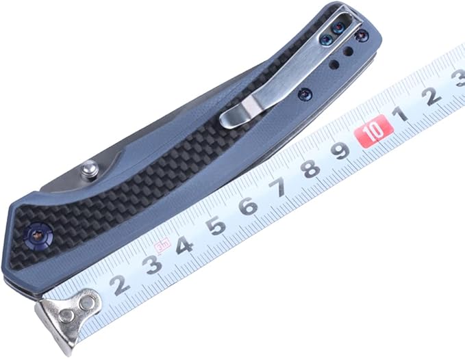 MASALONG Kni242 Folding Knife G10 Carbon Fiber Handle Outdoor Knife Fit Camping Wilderness Survival