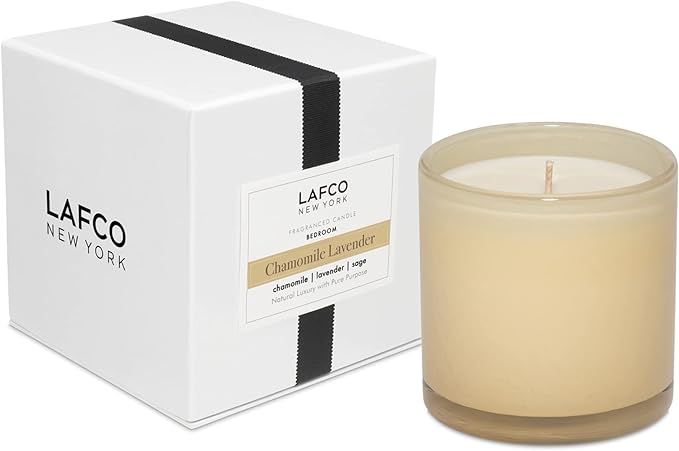 LAFCO New York Classic Candle, Chamomile Lavender - 6.5 oz - 50-Hour Burn Time - Reusable, Hand