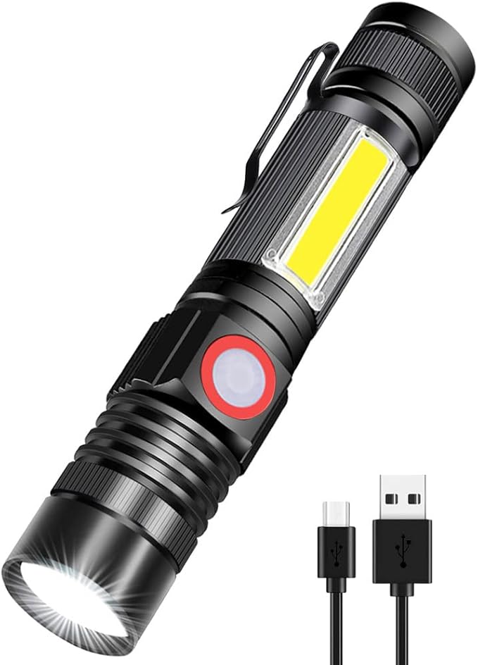 Rechargeable LED Flashlights, Magnetic Flashlight Super Bright Tactical Flashlight with