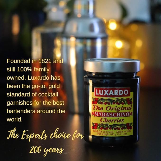 Luxardo Gourmet Cocktail Maraschino Cherries | for Old Fashioned, Manhattan and Desserts | Packed