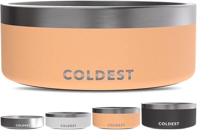 Coldest Dog Bowl - Anti Rust Metal, Non Slip, 3 Layers Insulated Stainless Steel Dog Bowls - Spill