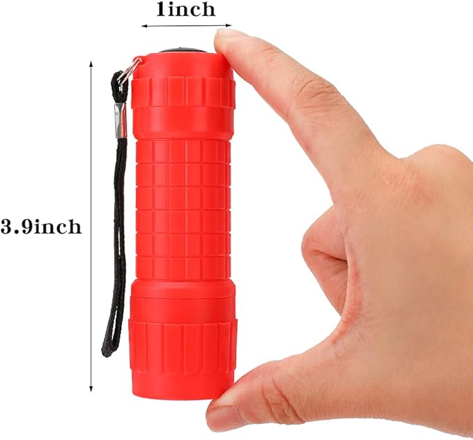 KunHe 5 Pack Plastic Small Mini LED Flashlight COB Flashlights for Kids 100 Lumen with Batteries