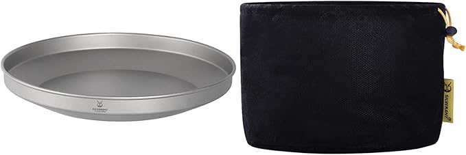 SILVERANT Titanium Trek Plate - Ultralight, Durable Camping Dish Pan Plate - Outdoor Kitchen
