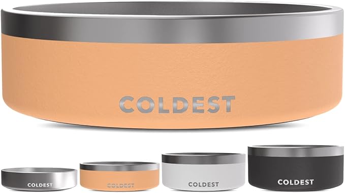 Coldest Dog Bowl - Anti Rust Metal, Non Slip, 3 Layers Insulated Stainless Steel Dog Bowls - Spill