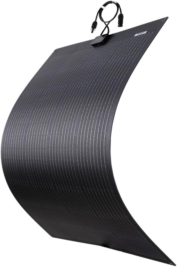 Lensunsolar 150W 12V ETFE Black Flexible Solar Panel, 43.3x28in, PERC 9BB 23.5%+ Efficiency Mono