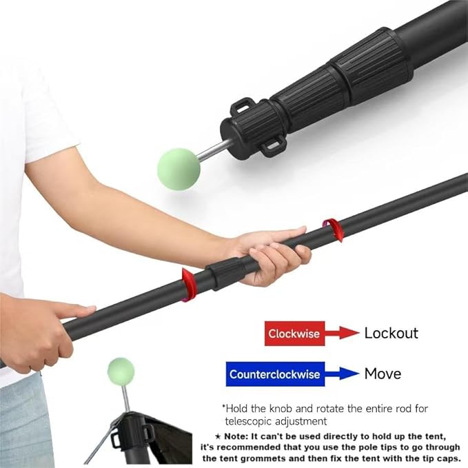 SANLIKE Telescoping Tarp Poles Tent Poles, 96"" Aluminum Canopy Poles Extendable Pole with Tent