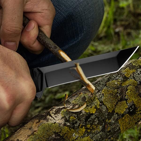AUBEY Tanto Blade EDC Knife, 440 Steel Pocket Folding Knife with Liner Lock, Clip, Aluminum Handle