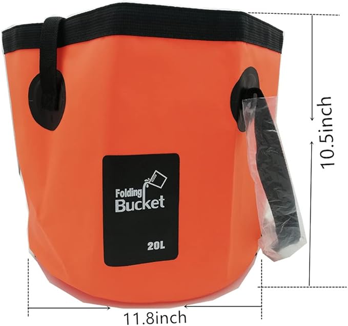 Collapsible Buckets, Camping Water Storage Container 5 Gallon(20L) Portable Folding Bucket Wash