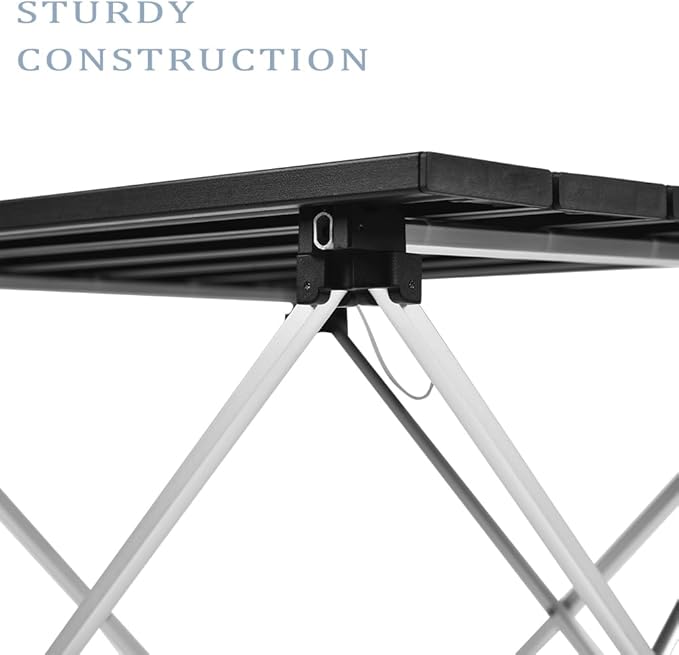 Grope Portable Camping Table with Aluminum Table Top, Folding Beach Table Easy to Carry, Prefect