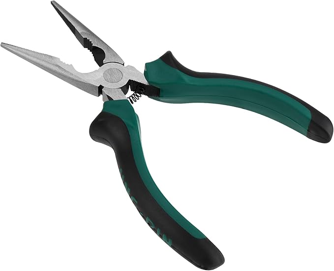 SINJEUN 15 Pack 6 Inch Needle Nose Pliers, Long Needle Nose Pliers with Wire Cutter, Insulated