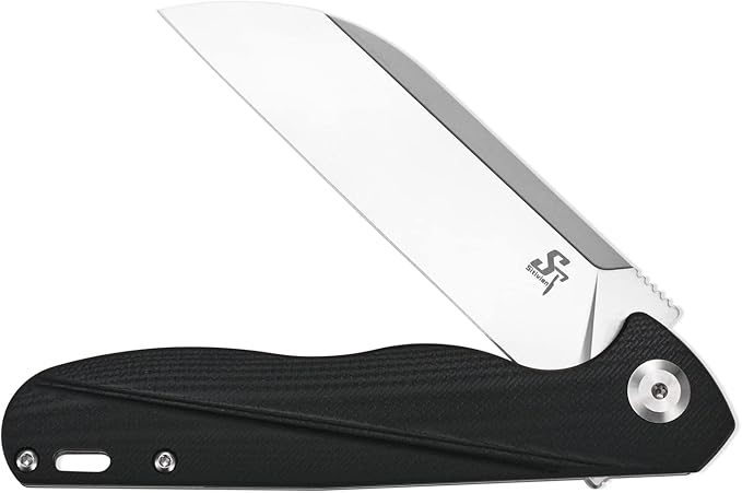 Sitivien ST103 Folding Knife, D2 Steel Blade+G10 Handle Pocket Knife, EDC Tool Knife for Outdoor