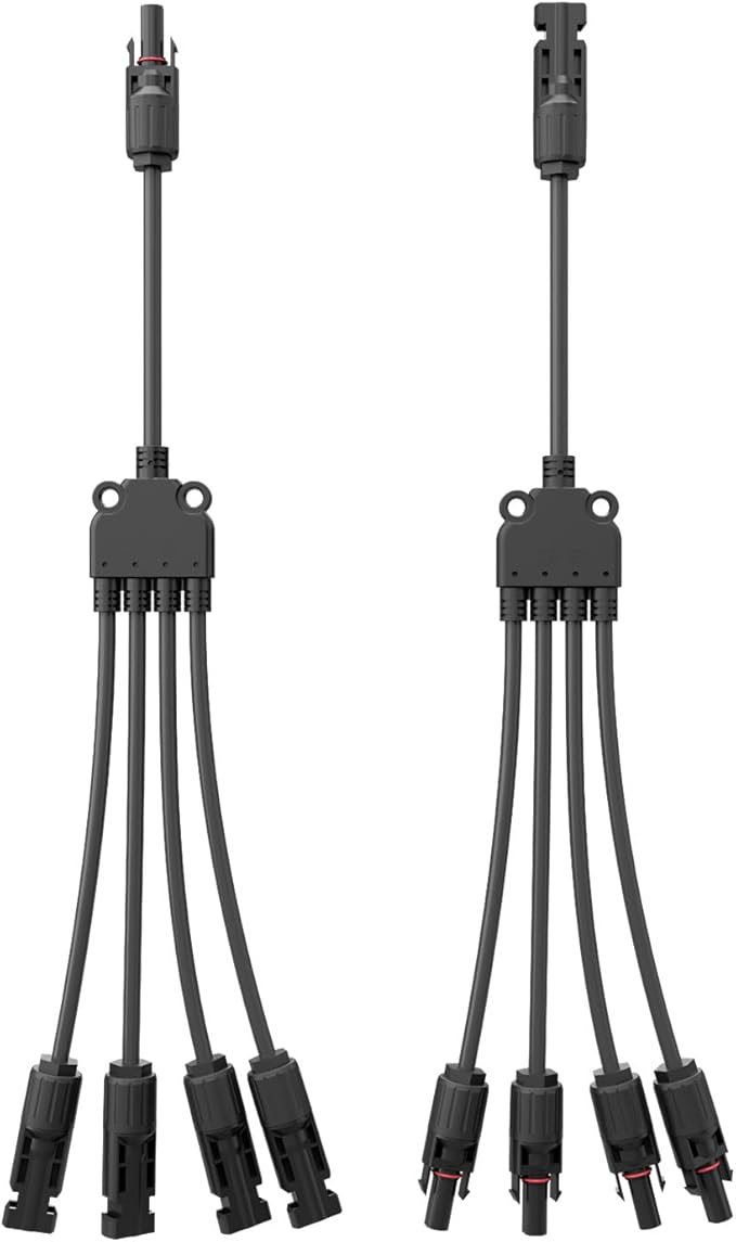 Solar Panel Connectors Y Branch 1 to 4,30A 1000V Solar Parallel Connector for Solar