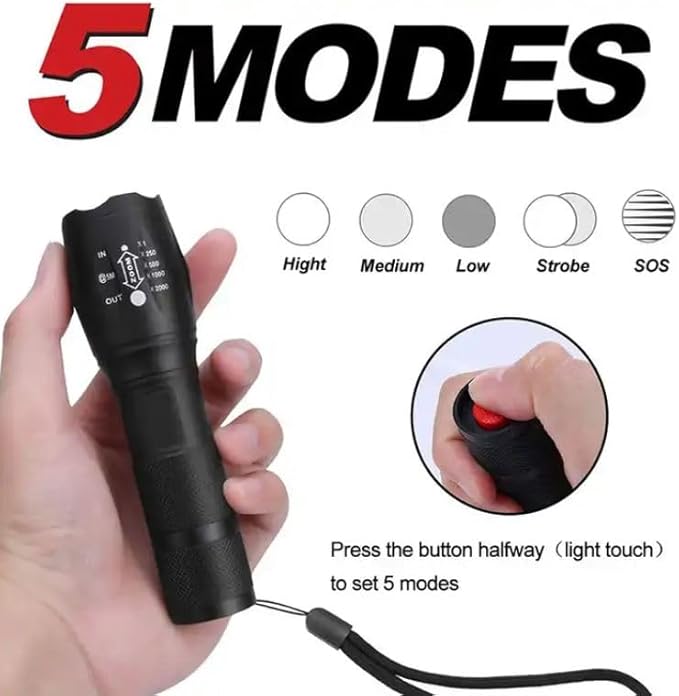 VTech Tactical 2pack LED Flashlight High Lumens - Mini Flashlights for Camping, Hiking, Walking