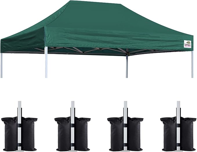 Eurmax USA Pop Up Canopy Replacement Canopy Tent Top Cover, Instant Canopy Top Cover ONLY,Bonus 4PC