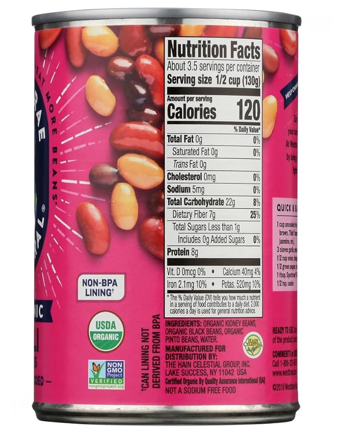 Westbrae Natural Organic Chili Beans, No Salt Added, 15 Oz (Pack of 12)