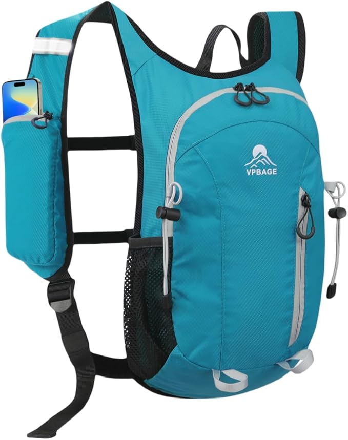 Small Hiking Backpack with Front Phone Holder, Packable Back pack with Chest and Waist Strap