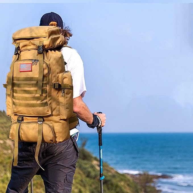 Hiking Backpack for Men 70L/100L Camping Backpack Military Rucksack Molle 3 Days Assault Pack for