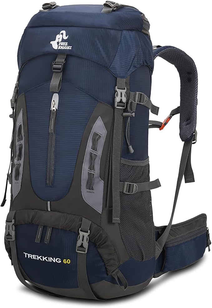Bseash 60L Hiking Camping Backpack with Rain Cover, Waterproof Large Capacity Outdoor Sport Travel