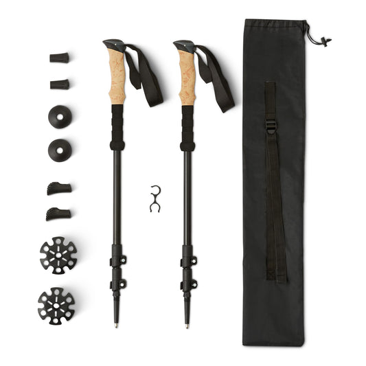 Amazon Basics Trekking Poles, Lightweight Collapsible Hiking Sticks with Quick Lock, EVA Grip &