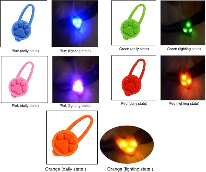 Avando Dog Collar Light, Dog Lights for Might Walking, Waterproof Silicon LED Dog Collar Safety