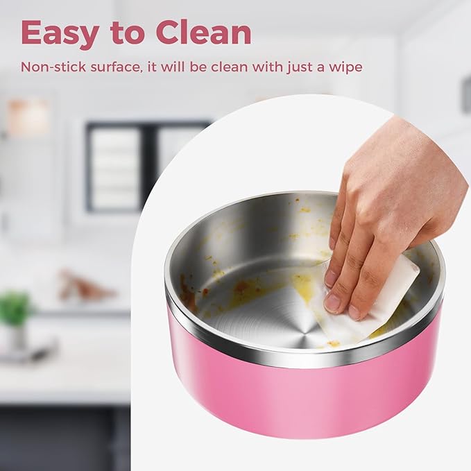 Dog Bowl, Stainless Steel Dog Food and Water Bowl with Non Slip Quiet Bottom, Easy to Clean