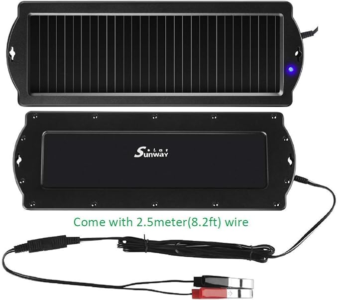 Sunway Solar Car Battery Trickle Charger & Maintainer 12V Solar Panel Power Battery Charger With