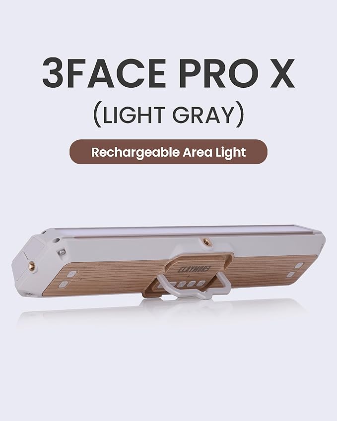 Claymore 3Face Pro X (Light Gray) - Rechargeable Surface Area Camping Light for Trucks