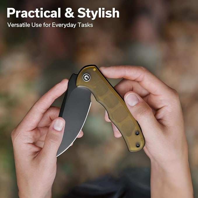 CIVIVI Mini Praxis Pocket Knife for EDC, Folding Pocket Knife with 2.98" D2 Blade Ultem Handle with