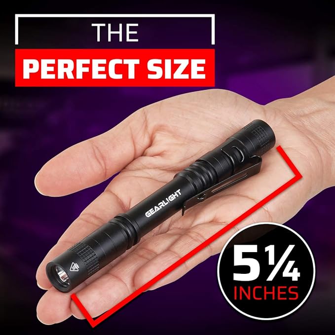 GearLight UV Black Light Flashlight S100 [2 Pack] - Mini Blacklight Ultraviolet Pen Lights for Leak