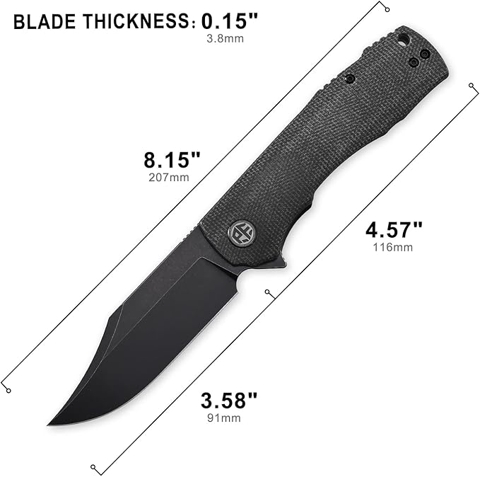 Petrified fish PFP03 Victor,3.58" K110 Satin Blade,140g Micarta Handel Flipper Liner lock Folding