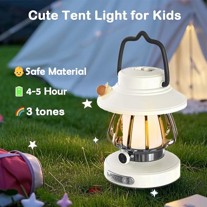 Camping Lantern for Kid Toddler Flashlight with Soft Light & Eye Protection Indoor Outdoor Hanging