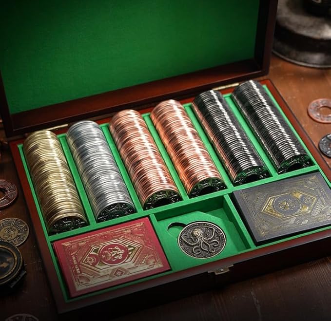 PIRATEGOLD Pirate Themed Metal Poker Chip Set 300pc for Texas Hold?™Em, Gold, Silver, Gunmetal