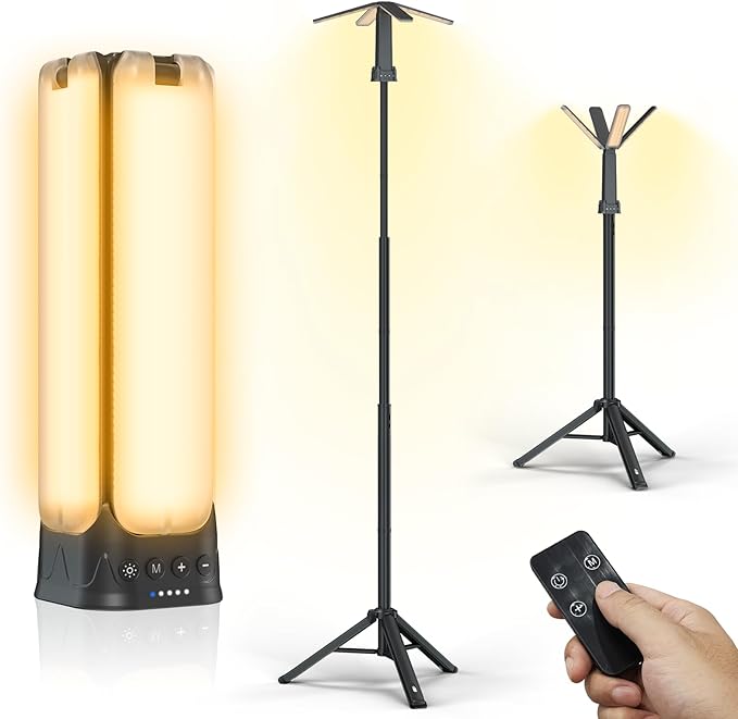 Camping Lights with Remote & Stand 6 Ft,14000 mAh Rechargeable Camping Lantern Tent Light, 6000