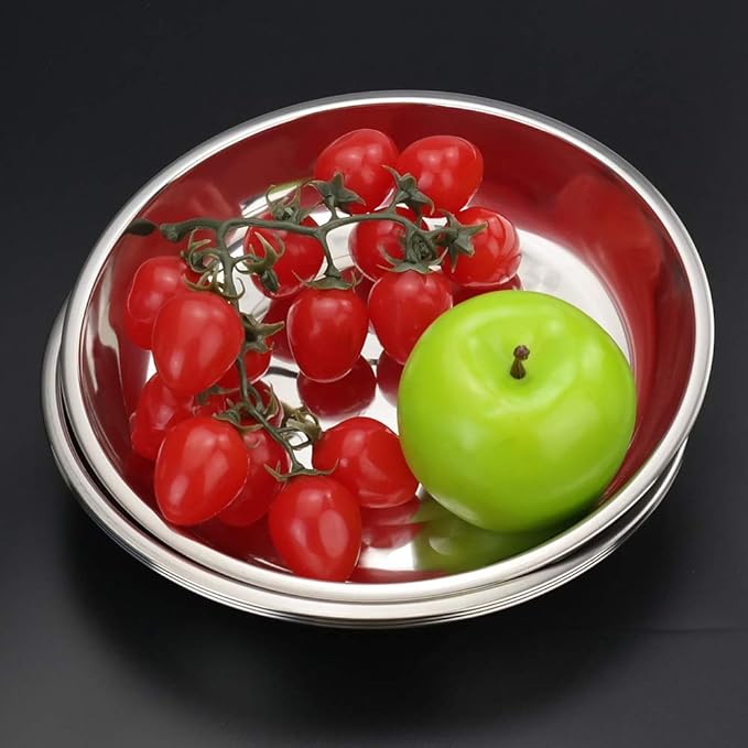 4-Pack Stainless Steel Metal Camping Plates, Kitchen Dinner Plates