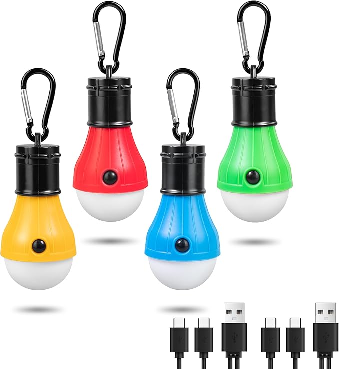 Led Camping Lantern USB Rechargeable,Outdoor Tent Lights for Camping Hanging,Kids with Clip Hook