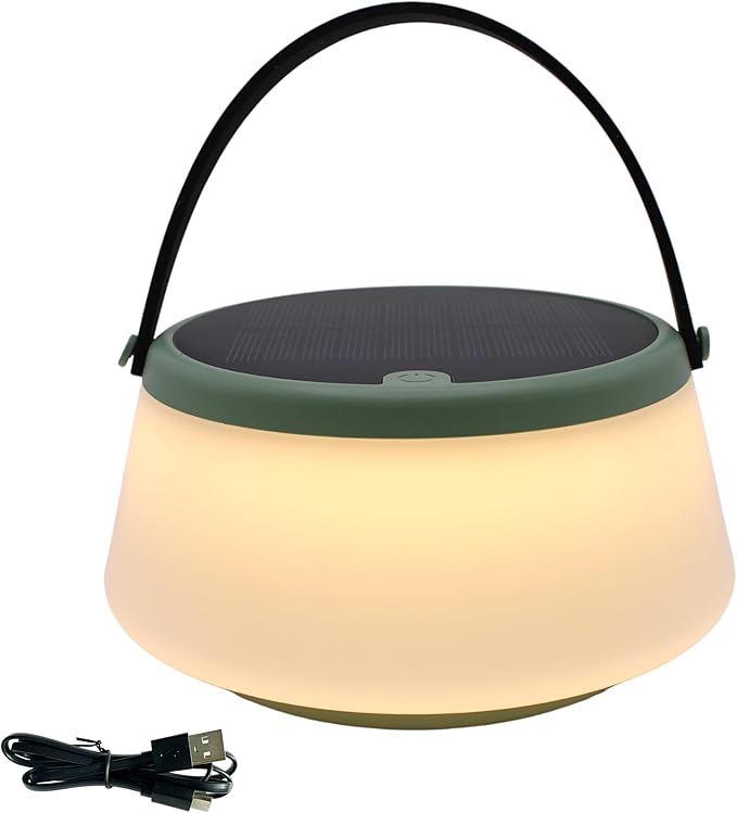 2-in-1 Portable Solar Power LED Table Lamp & Lantern - Indoor/Outdoor - Stepless Dimming