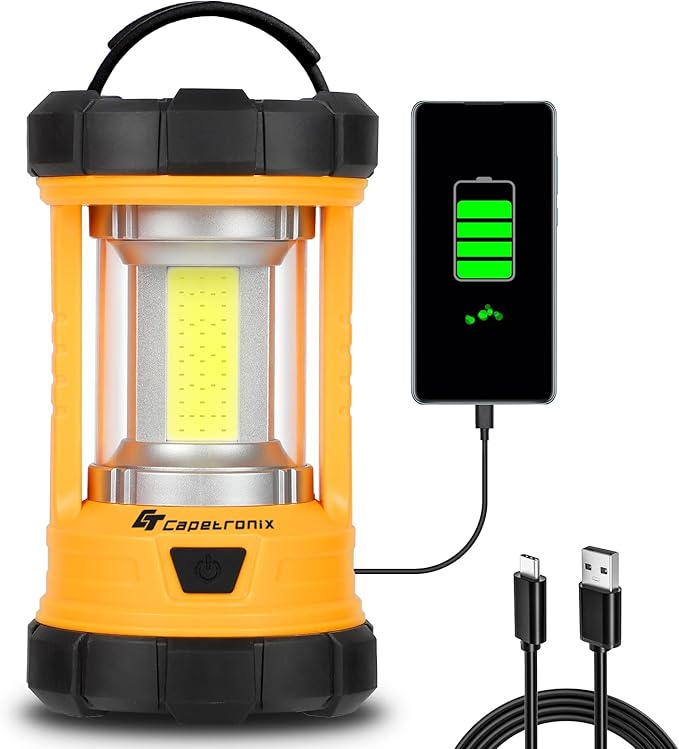 CT CAPETRONIX Camping Lantern, 3200LM Bright Camping Light, 4600mAh Rechargeable LED Lantern for